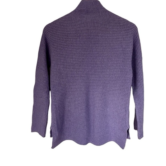 Bartolini Made In Italy Cashmere Blend Mock Neck Purple Sweater, Small - Picture 6 of 8